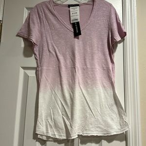 Lilac snow v neck dip dye tee